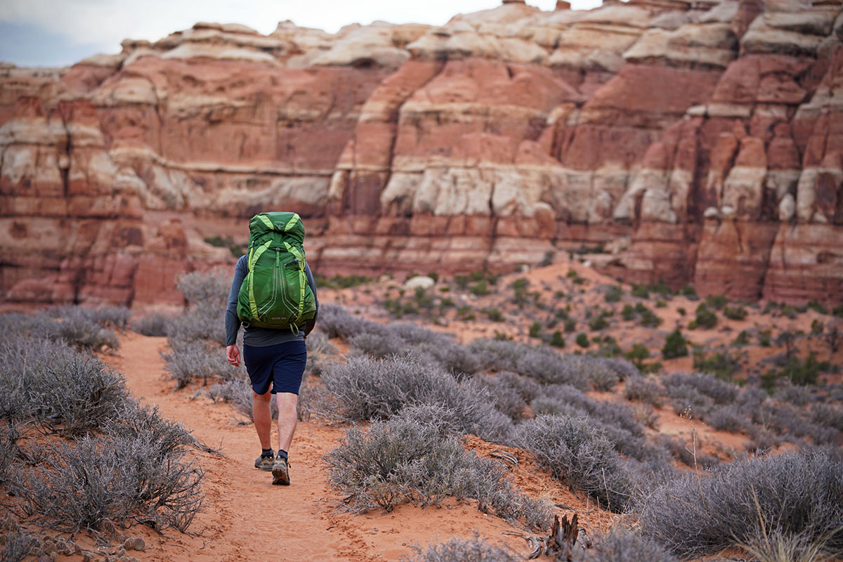 Osprey Exos 58 backpacking pack (hiking in Utah)